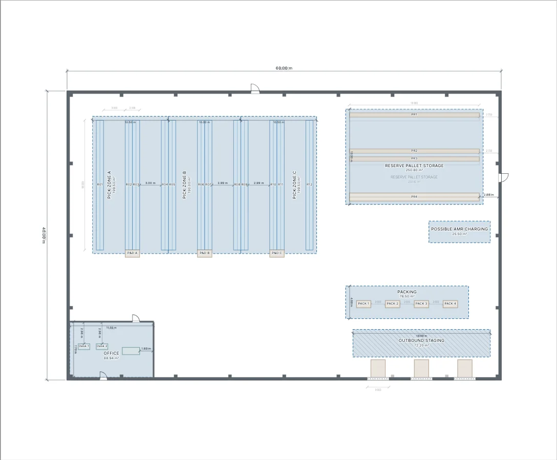 The model over the drawing