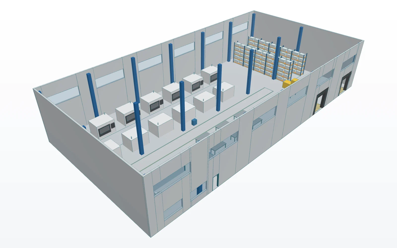 The rebuilt hall in 3D