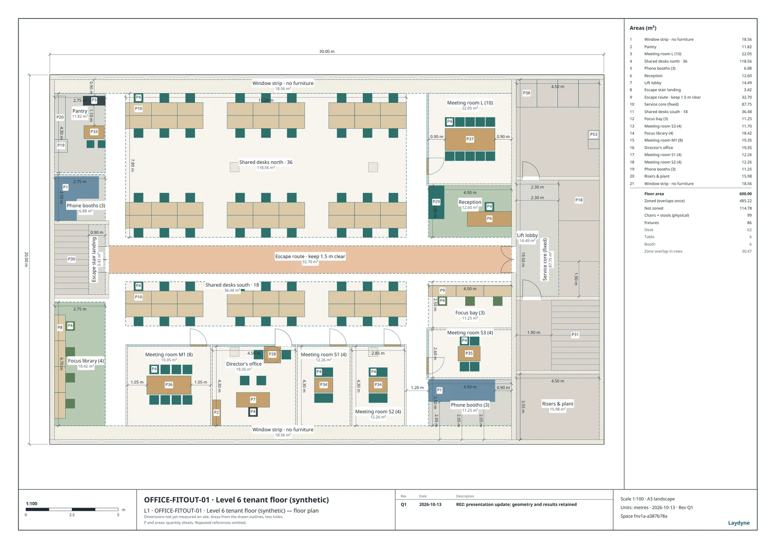 Preview of the R02 submission plan with furniture references and larger dimensions