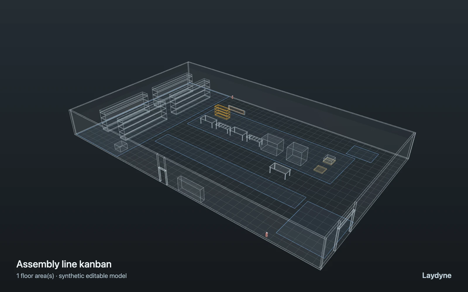 Actual Laydyne 3D model: Assembly line kanban