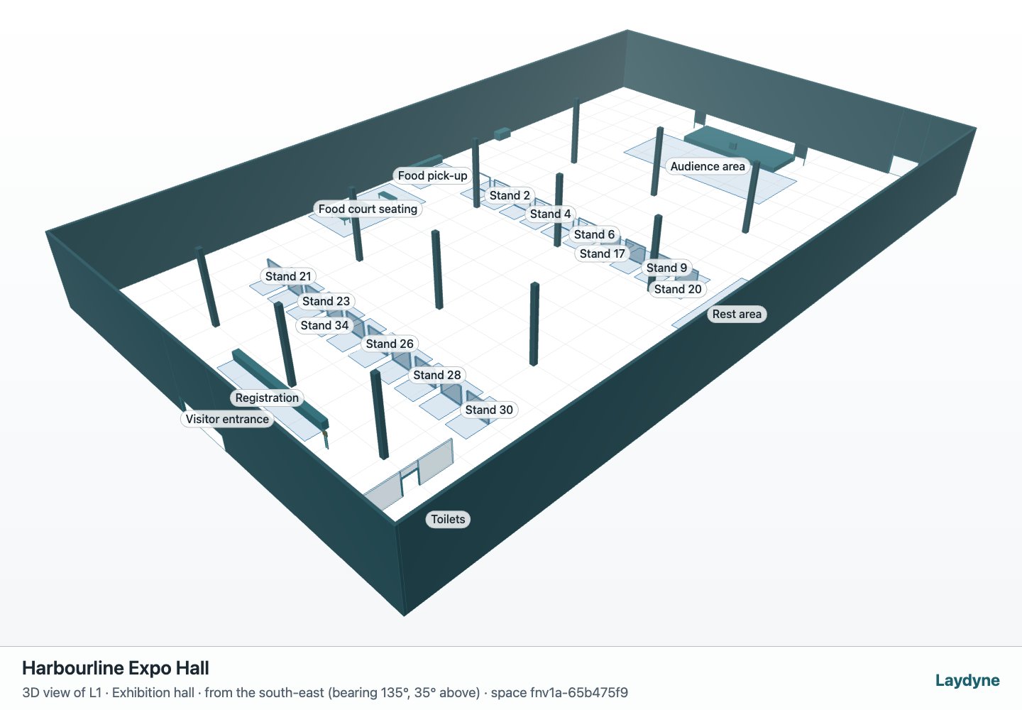 Actual Laydyne 3D model: Harbourline Expo Hall